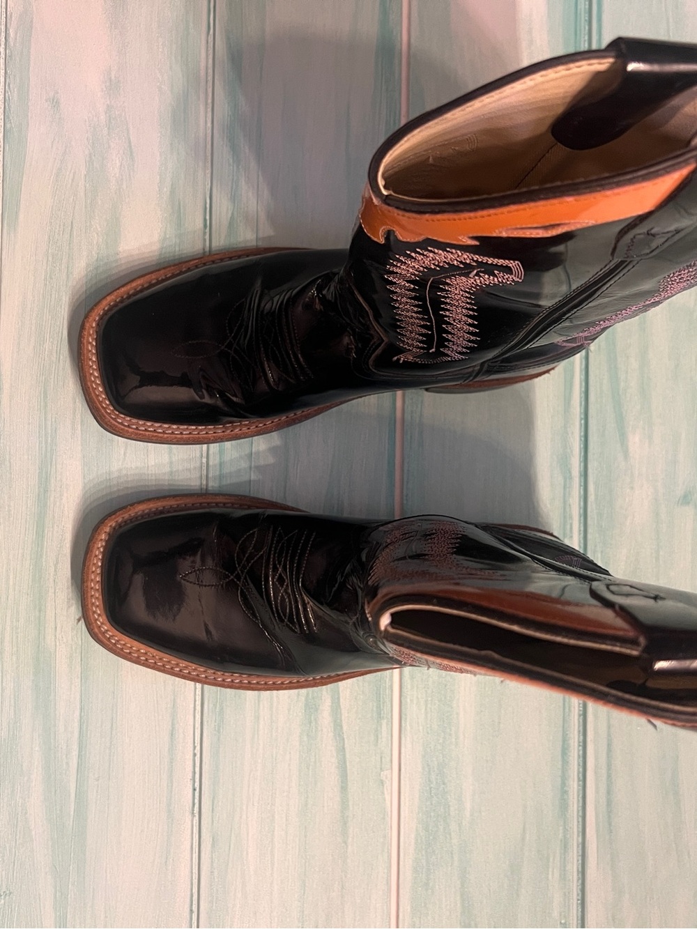 Old West Black and Brown Women's Western Heeled Boots